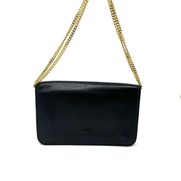 Vintage Christian Dior Black Leather Shoulder Bag – Gold Hardware, Convertible S - Picture 6 of 10